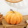 8" Orange Weathered Pumpkin with Stem