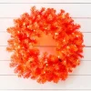 24" Orange Wreath with LED Lights