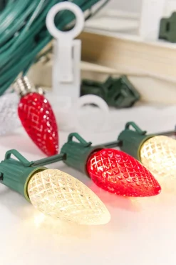 100' Outdoor Christmas Lighting Kit - Warm White/Red