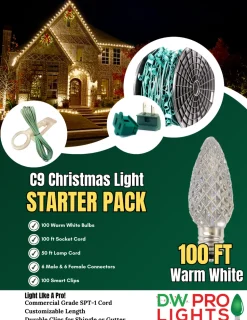 100' Outdoor Christmas Lighting Kit - Warm White