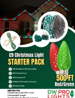 500' Outdoor Christmas Lighting Kit - Red/Green