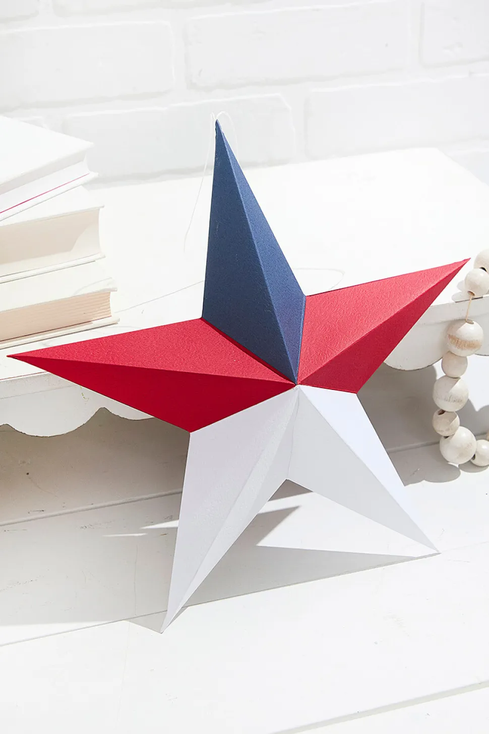 11.75" Paper Americana Star Ornament