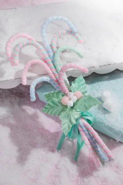 13.5” Pastel Candy Cane Bundle Spray