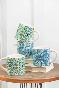 Patterned Dolomite Mug - Set of 4