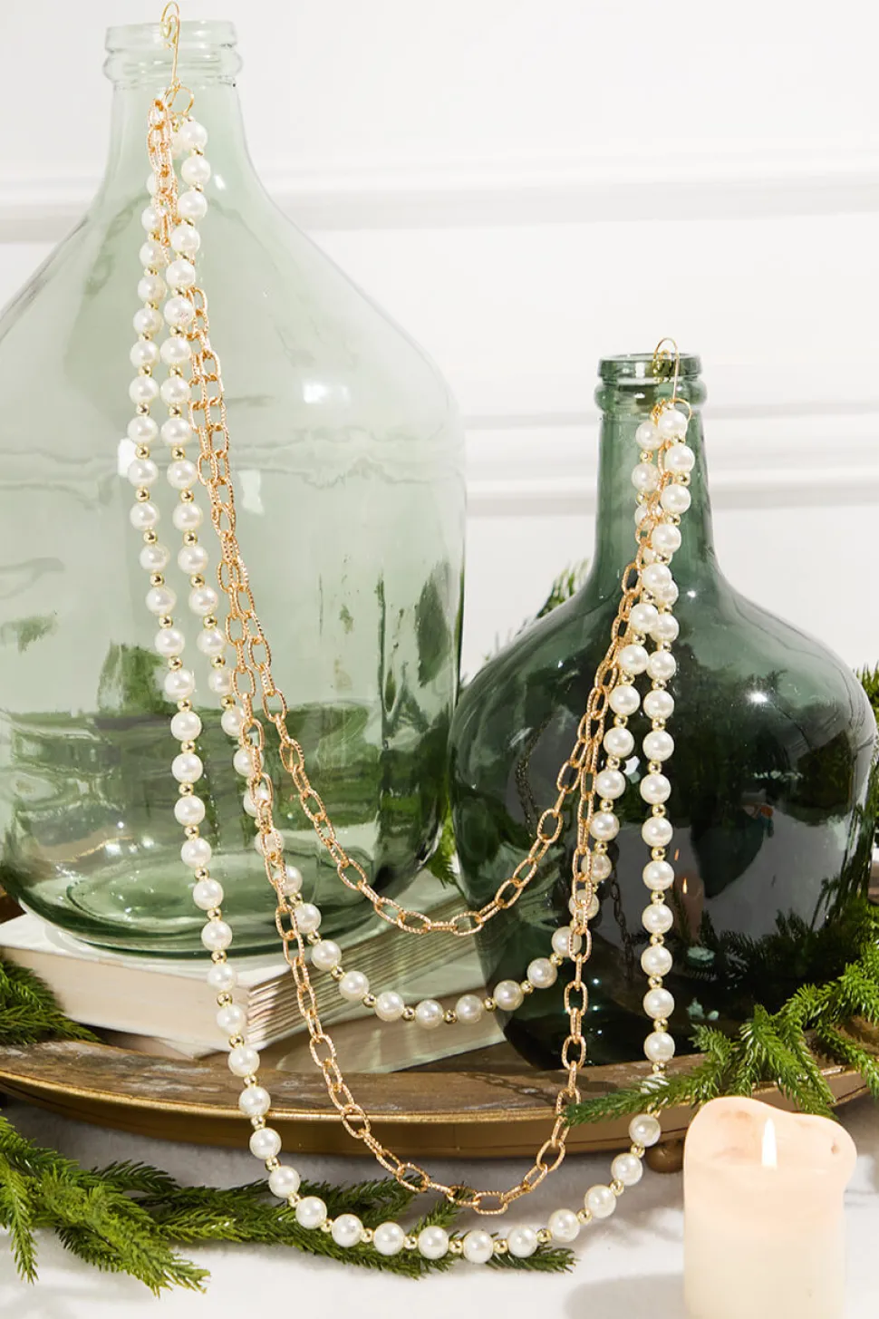 27" Pearl Chain and Bead Garland