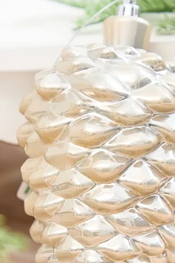 6" Pearlescent Pinecone Ornament