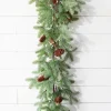 45" PE Fir Pine with Pinecones Garland