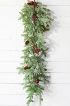 45" PE Fir Pine with Pinecones Garland