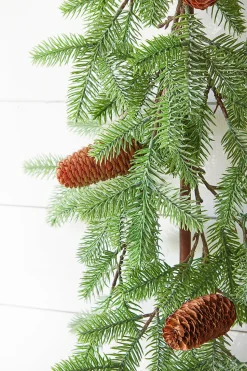 45" PE Fir Pine with Pinecones Garland