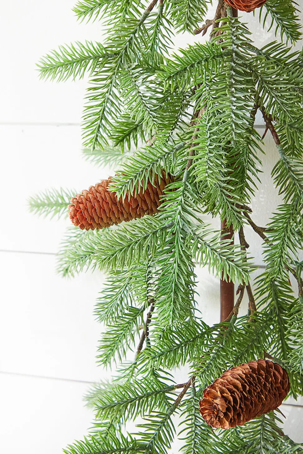 45" PE Fir Pine with Pinecones Garland