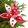 22" Peppermint Swirl Poinsettia Stem