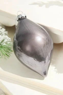 4" - 6" Pewter Glass Finial and Ball Ornaments