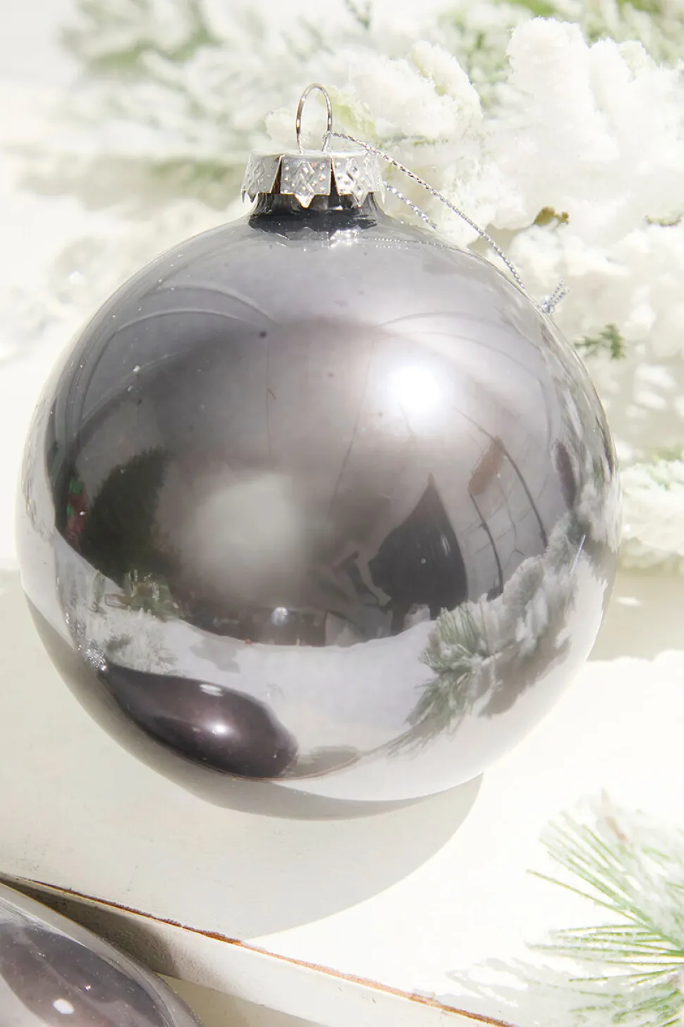 4" - 6" Pewter Glass Finial and Ball Ornaments