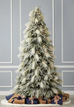 7.5' Pine and Pampas Artificial Christmas Tree with 550 Warm White LED Lights