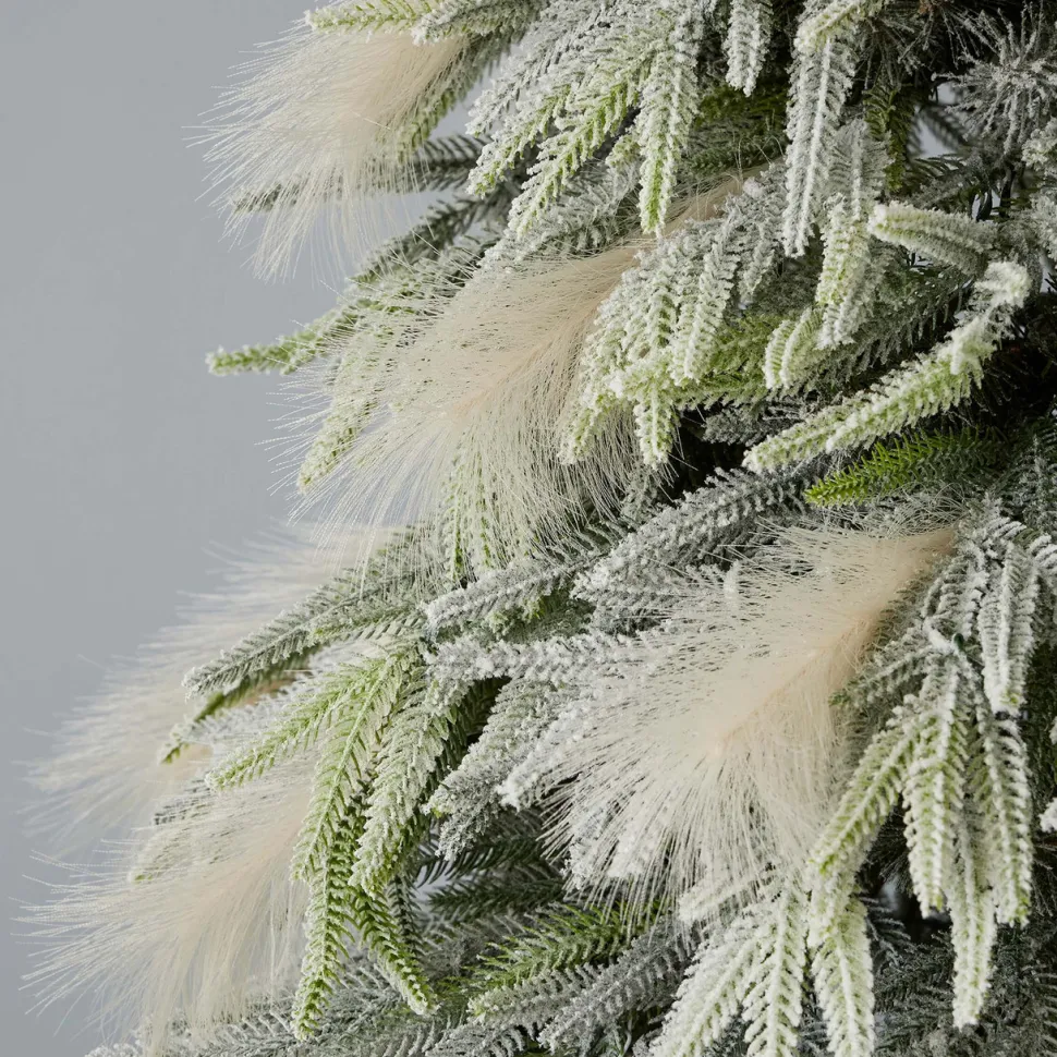 7.5' Pine and Pampas Artificial Christmas Tree with 550 Warm White LED Lights