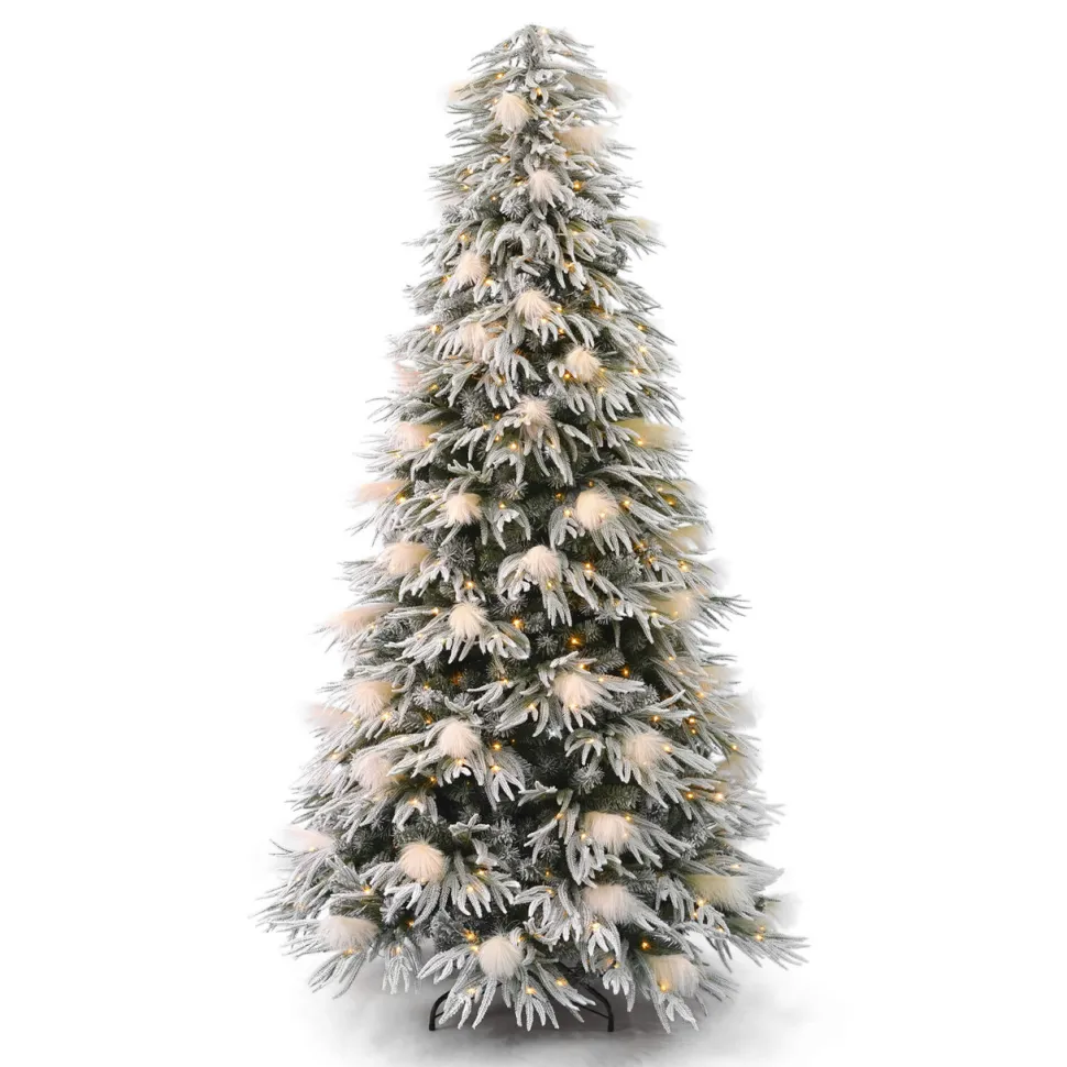 7.5' Pine and Pampas Artificial Christmas Tree with 550 Warm White LED Lights