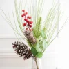 18" Pine Berry Pinecone Spray