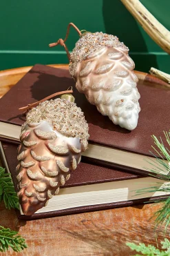 6" Pinecone Glass Ornament