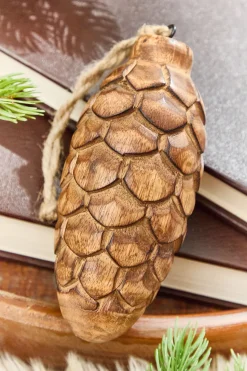 5.75" Pinecone Wood Ornament