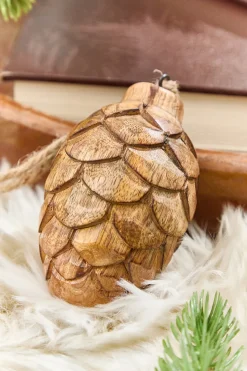 5" Pinecone Wood Ornament