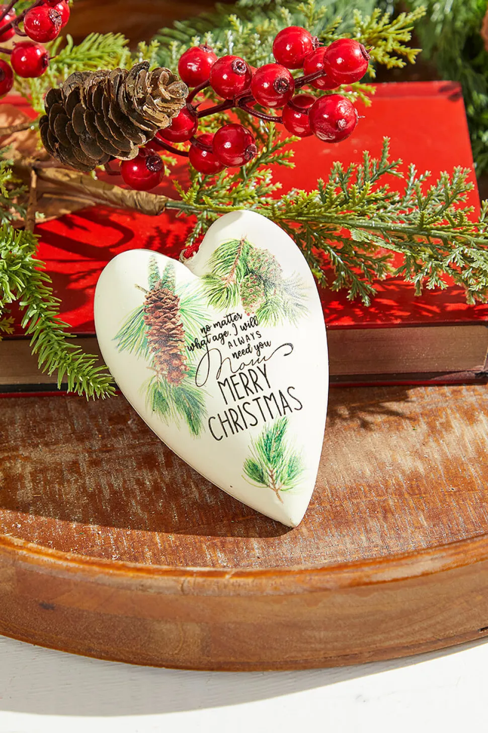 5.5" Pine Heart Ornament