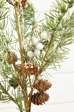 30" Pine Leaf Berry Spray
