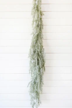 6' Pine Weeping Garland with Frost