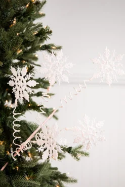 25” Pink Curly Snowflake Stem
