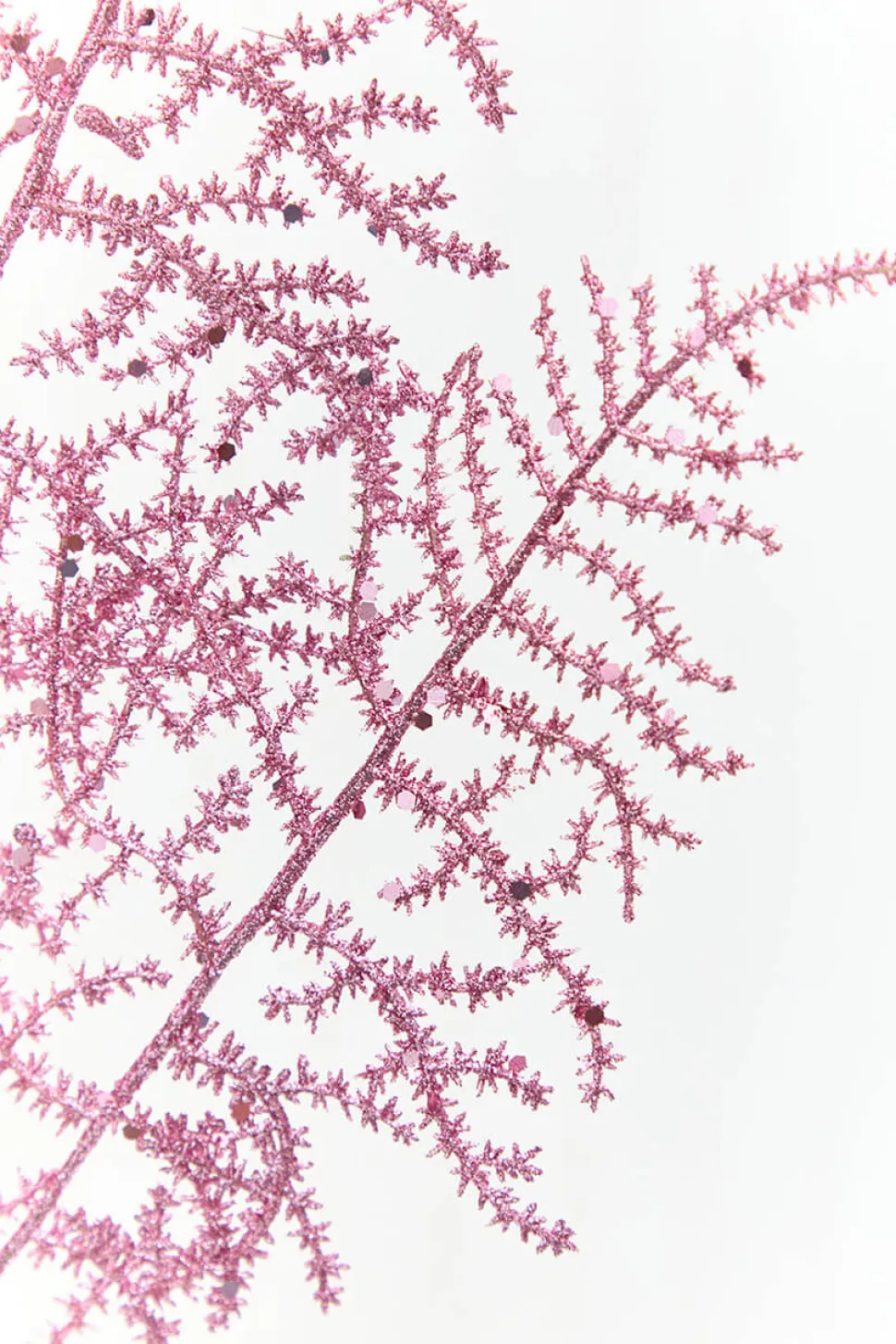 35" Pink Glitter Fern Spray