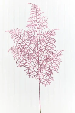 35" Pink Glitter Fern Spray
