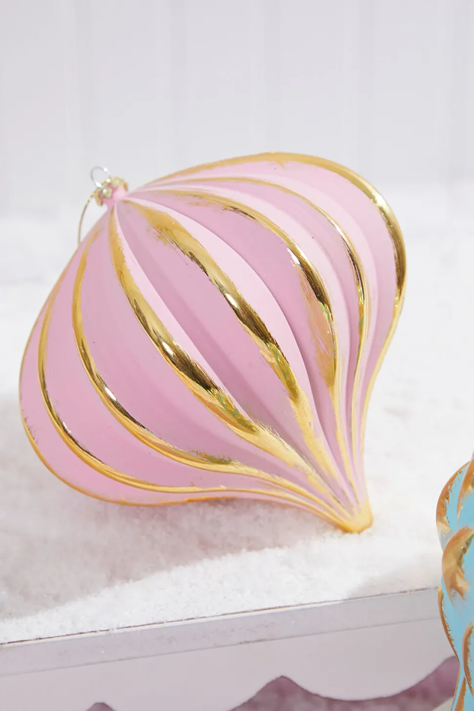 6" Pink Gold Onion Ornament