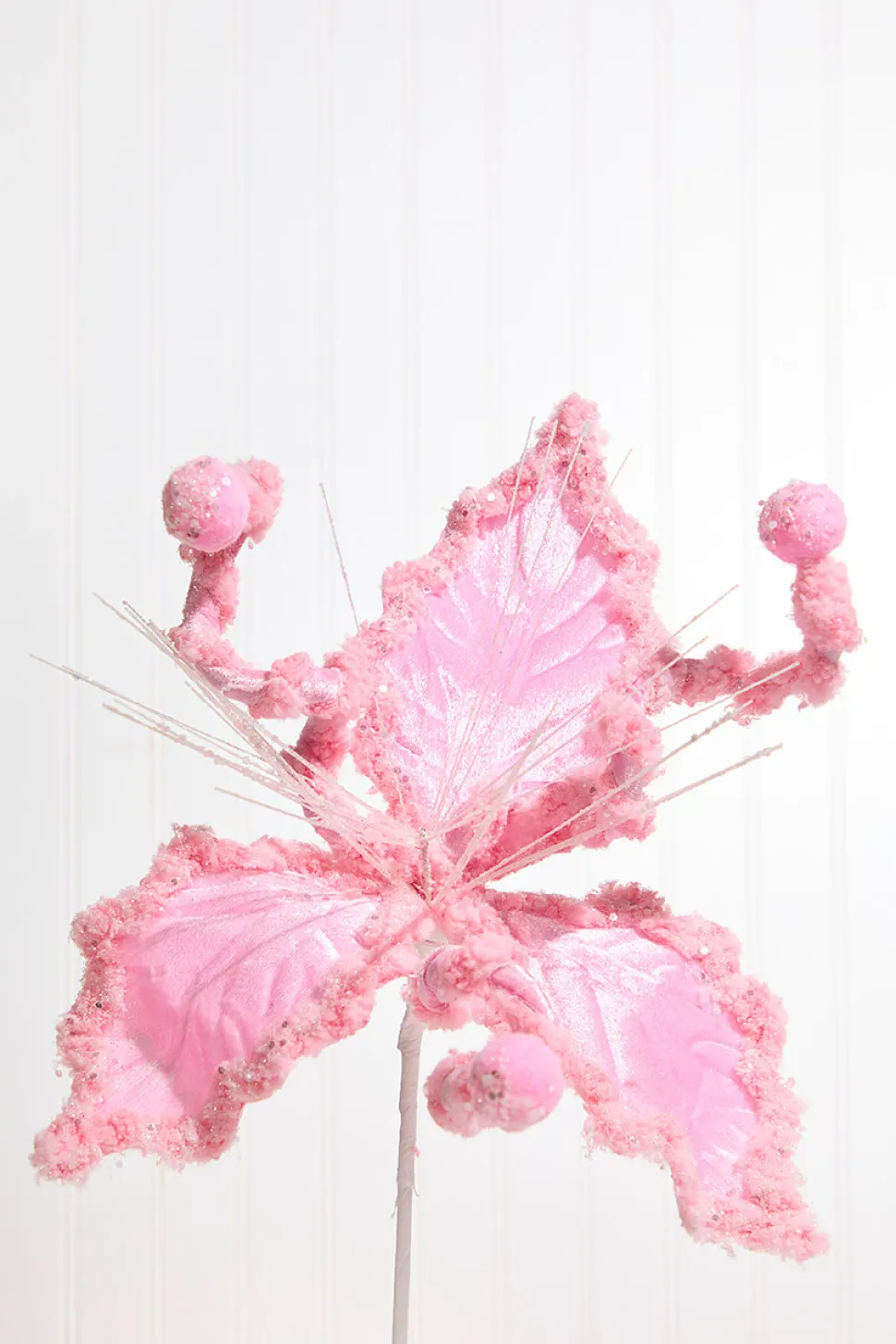 10" Pink Holly Stem