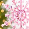 8" Pink Iridescent Snowflake Ornament