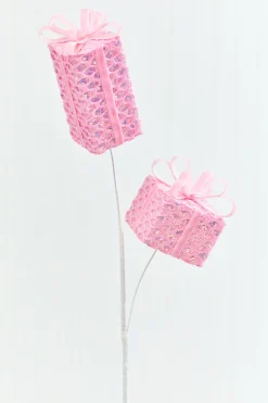 28" Pink Mesh Gift Box Spray