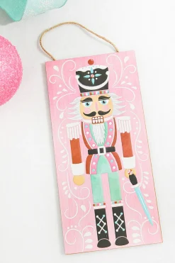 12" Pink Red White Black Glitter Nutcracker Sign