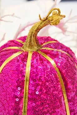 10" Pink Sequin Pumpkin
