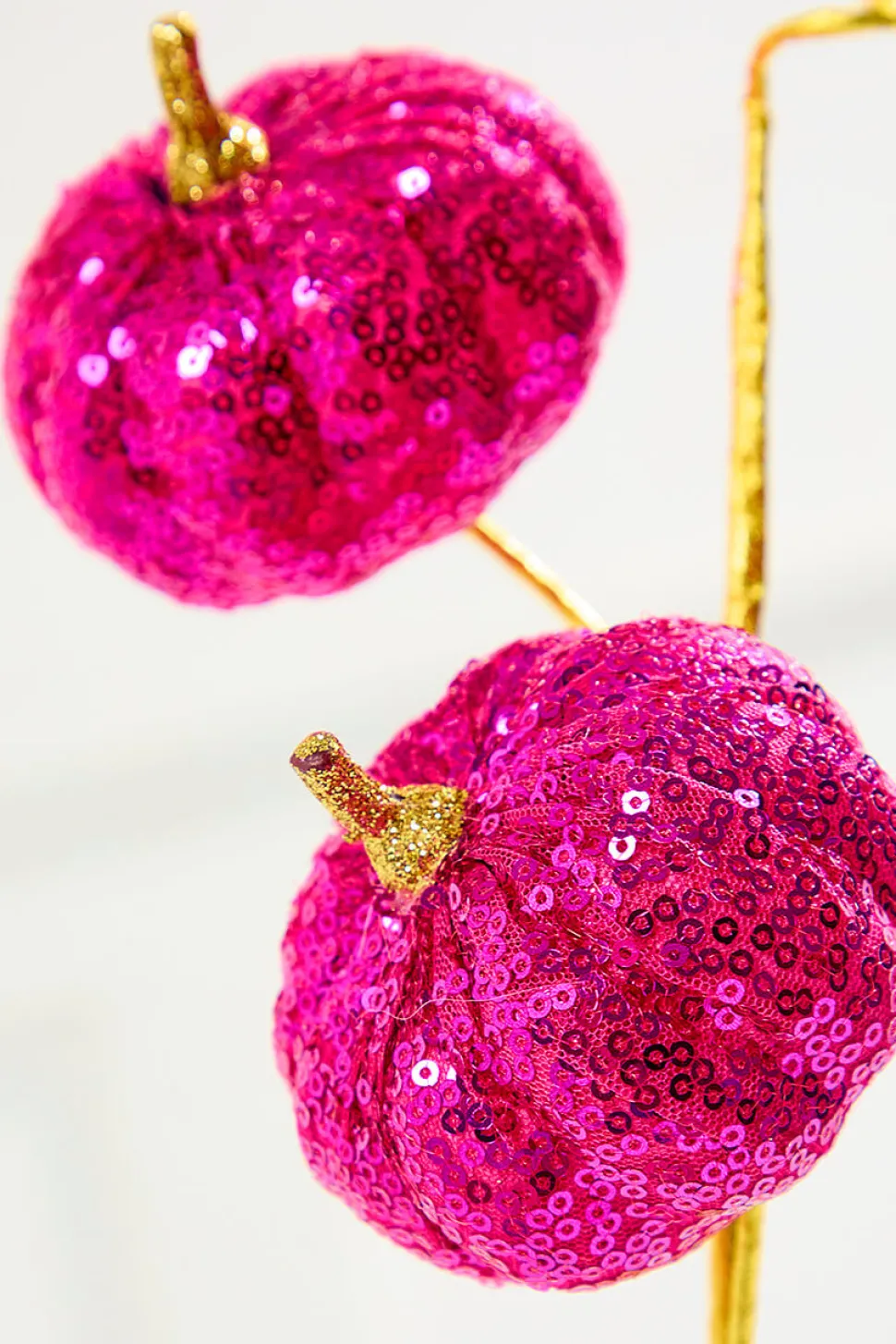 24" Pink Sequin Pumpkin Spray