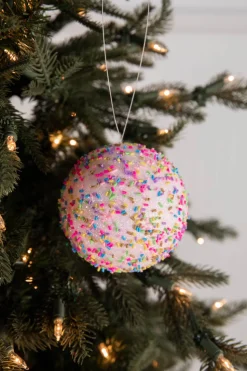 4” Pink Sprinkle Ball Ornament