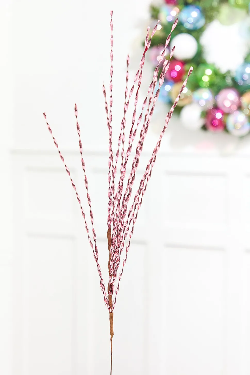 32" Pink Twisted Grass Spray