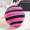 5" Pink Velvet Stripe Ball Ornament
