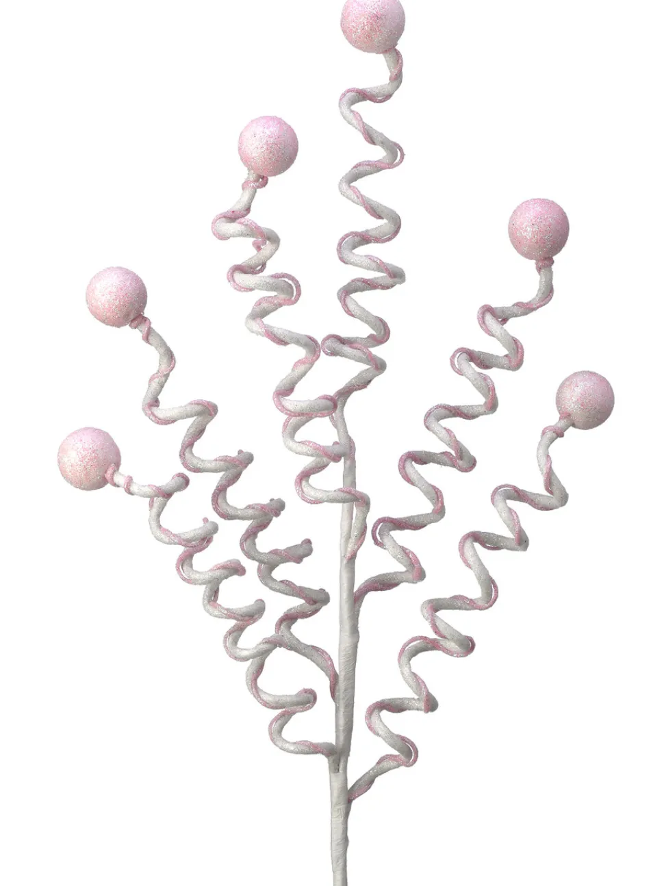25” Pink & White Velvet Corkscrew Spray