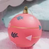 4" Pink With Arrows Ball Ornament