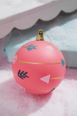 4" Pink With Arrows Ball Ornament