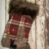 20” Plaid Deer Stocking with Faux Fur Cuff
