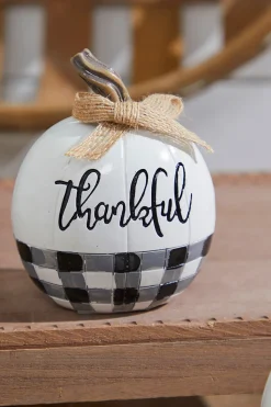 4" Plaid Harvest Pumpkin