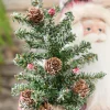 18” Plaid Santa with Tree & Bells Figure
