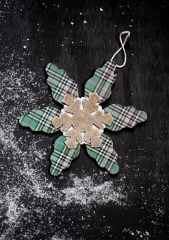 Plaid Snowflakes Christmas Ornaments