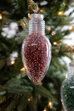 6.5"Plastic Clear Retro Light Bulb Ornament