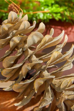 8” Plastic Sequoia Pinecone with Wire Ornament