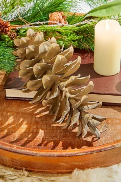 8” Plastic Sequoia Pinecone with Wire Ornament